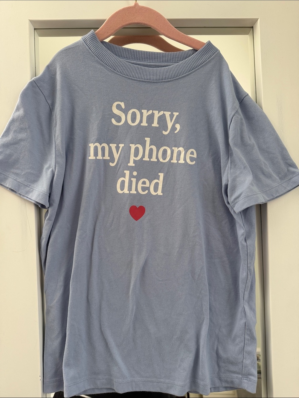 abercrombie kids Light Blue Graphic Tee with Red Heart